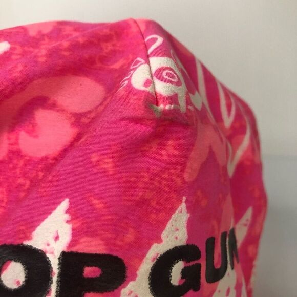 vintage 90’s print neon pink top gun hat from cash’s usa brand one size fits all - Picture 2 of 8